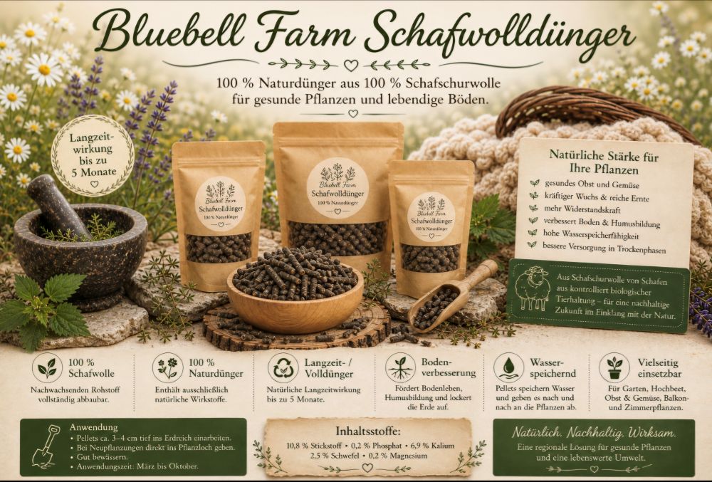 Dünger aus 100 % Schafwolle